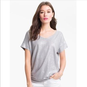 Eileen Fisher metallic organic linen top, XS